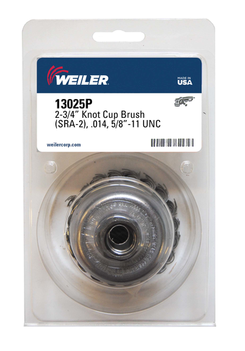 Weiler Single Row Knot Wire Cup Brush, .014" Steel Fill 13025P