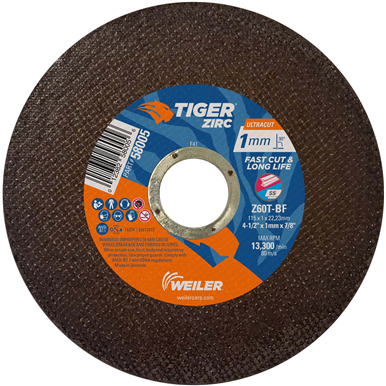 Weiler 1mm TIGER ZIRC ULTRACUT Type 1 58005 — Box of 50