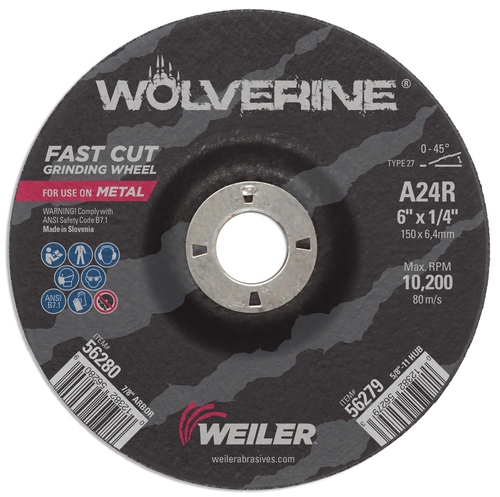 Weiler Wolverine Type 27 Grinding Wheel