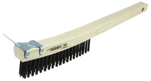 Weiler Hand Wire Scratch Brush w/Scraper, .012 Carbon Steel Fill
