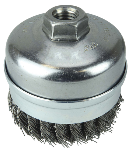 Weiler Single Row Knot Wire Cup Brush, Banded