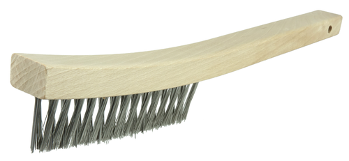 Weiler V-Groove Hand Wire Scratch Brush, .012 Stainless Steel Fill 44432