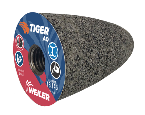 Weiler TIGER AO TYPE 16 Round Tip Portable Grinding Cone 68310 — Box of 12