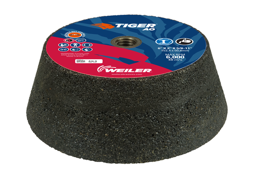 Weiler TIGER AO Type 11 Flaring Cup Wheel, A16-Q, 6/4-3/4 x 2 x 5/8-11 68356 — Box of 5