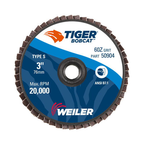 Weiler BobCat Mini Abrasive Flap Disc, Conical (TY29)