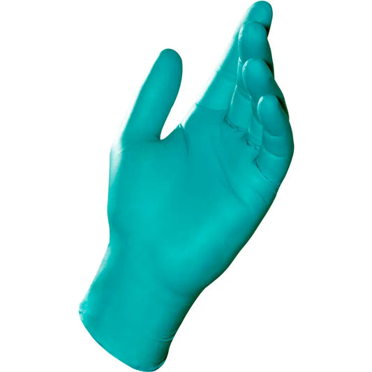 MAPA Professional Solo Green 977 Industrial Grade Disposable Nitrile Gloves, Green, 4 mil, 9.5-inch — chemical resistance, EN 374, XS to XL