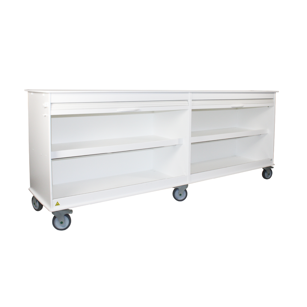 TrippNT 50734 — side profile showing 23.875-inch depth and 5-inch non-ferrous caster configuration