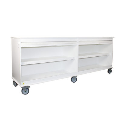 TrippNT 50734 — side profile showing 23.875-inch depth and 5-inch non-ferrous caster configuration
