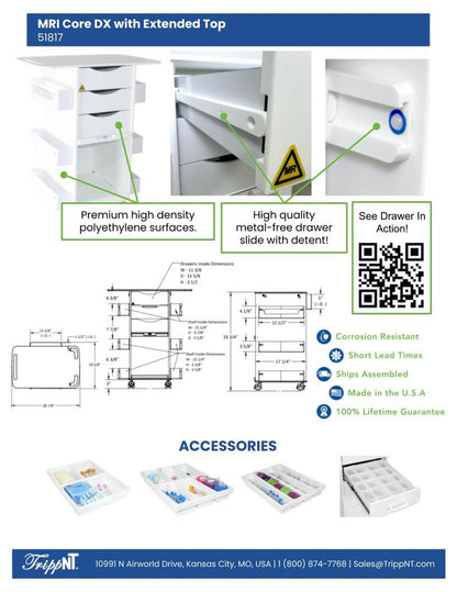 TrippNT 51817 MRI Extended Top Multi-Angle View Healthcare Environment
