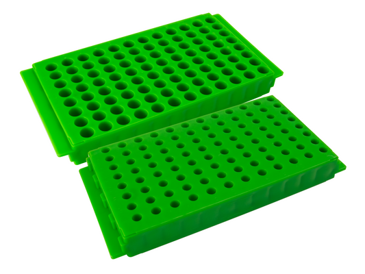Caplugs® Evergreen 240-6388-G30 — 96-Well Microcentrifuge Tube Rack, PP Green