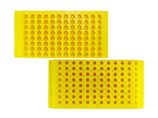 Caplugs® Evergreen 240-6388-Y30 — 96-Well Microcentrifuge Tube Rack, PP Yellow