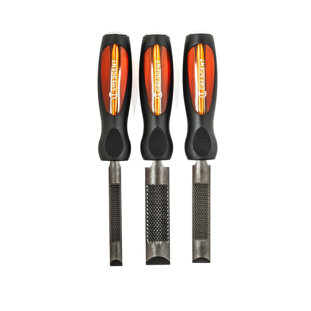 Crescent 3 Piece 4-in-1 Combination Chisel and Wood Rasp Set WCSET3CMNNN
