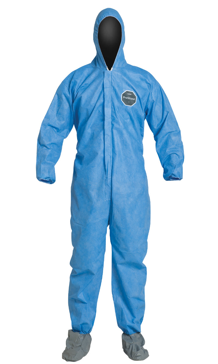 DuPont™ ProShield® 10 PB122S-BU Hooded Coverall with Attached Boots — Case of 25