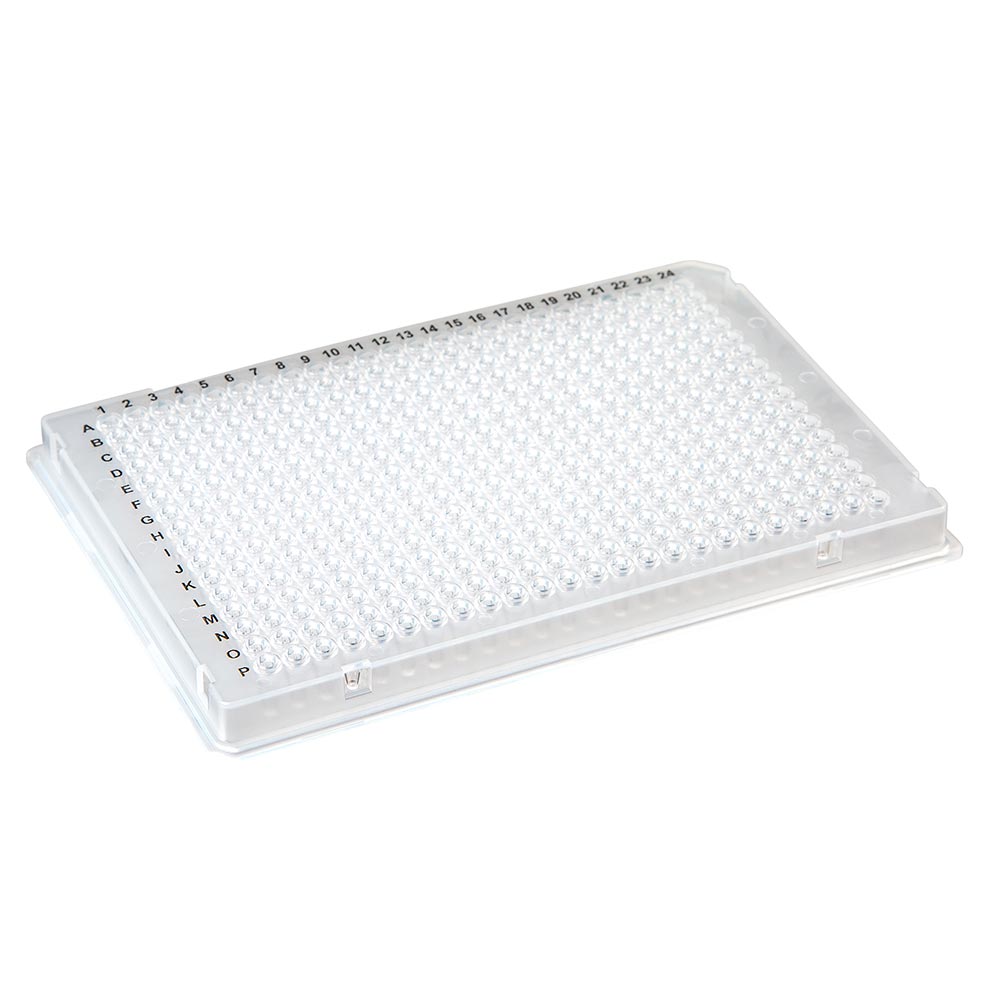 384-Well PCR Plate, ABI-Style A24 Single Notch, White — 50/Case | Globe Scientific