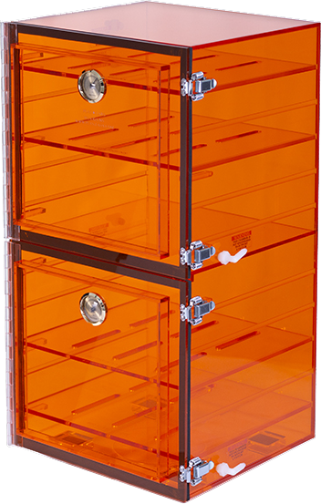 Yamato PLA861CGANS Amber Acrylic Desiccators 12" X 12" X 24" High, Two (2) Cubicles