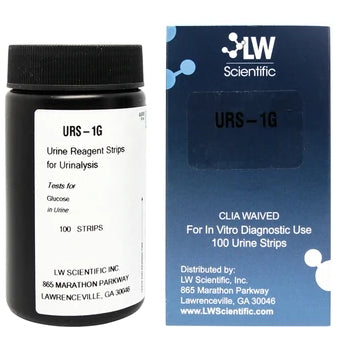 LW Scientific URS-01PR-GL77 Glucose Urine Reagent Strips | 100/Vial