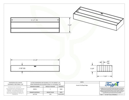 TrippNT 50492 Pipette Drawer Organizer - Angled View Showing PVC Tray Construction