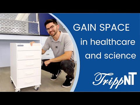 TrippNT 51087 Compact Cart Almond Beige - Lab or Clinical Under-Counter Storage Lifestyle Shot