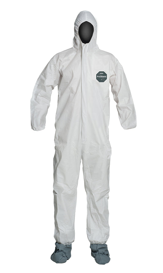 DuPont™ ProShield® 50 NB122S-WH Hooded Coverall with Attached Boots — Case of 25