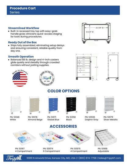 TrippNT 51071 — angled view showing Global Blue drawer fronts and recessed tray top