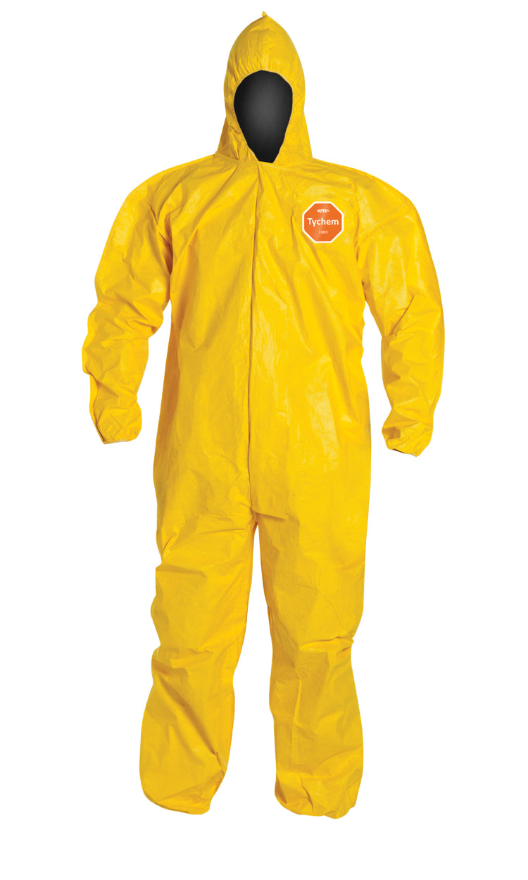 DuPont™ Tychem® 2000 QC127B-YL Hooded Coverall — Case of 12