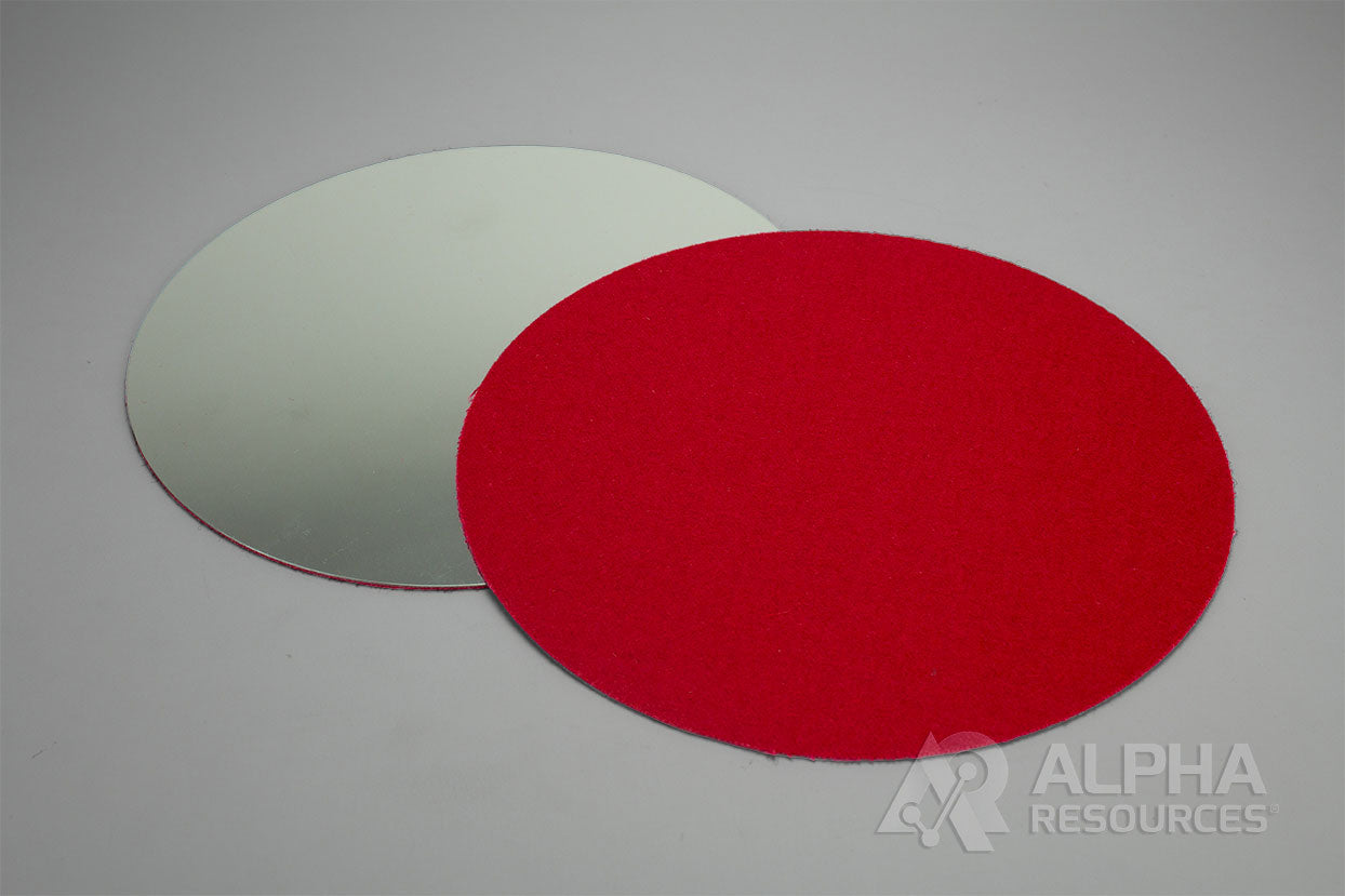 Red Felt Cloth w/Metal Back, 200mm - Alpha Resources part AMR0415 (replaces Struers MD-Nat)