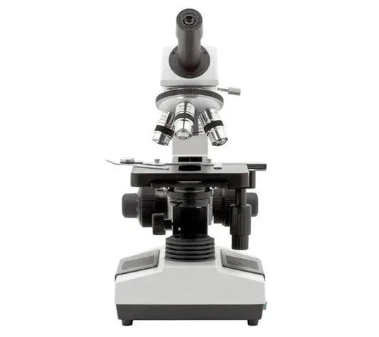 LW Scientific R3M-MN4A-DAL3 medical grade microscope LED with monocular head, DIN achromatic objectives, and mechanical stage for physician clinics and veterinary laboratories