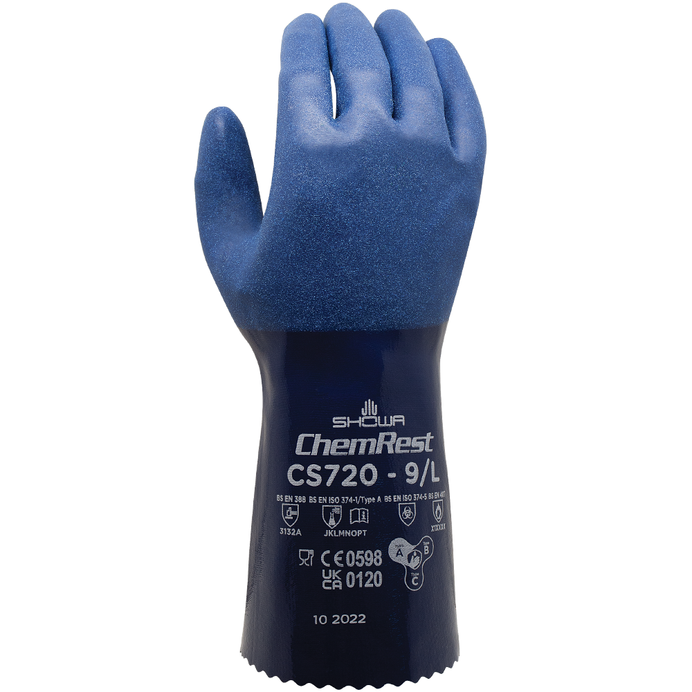 SHOWA Chemical-Resistant Gloves CS720 — Case of 6 dozen (72 pairs)