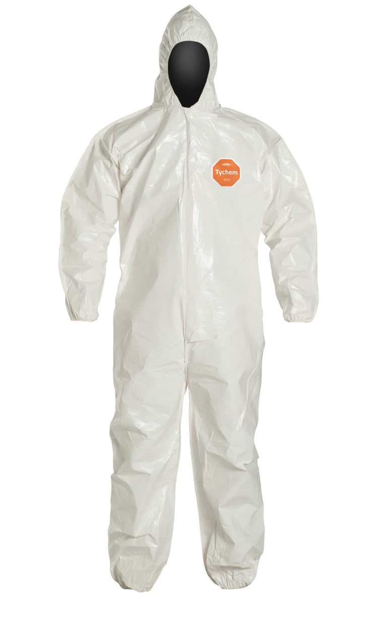 DuPont™ Tychem® 4000 SL127B-WH Hooded Coverall — Case of 12