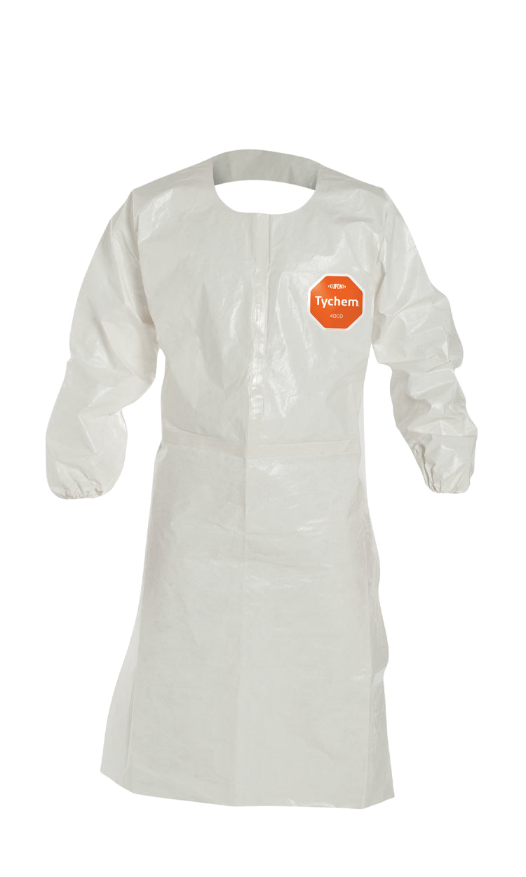 DuPont™ Tychem® 4000 SL275T-WH Sleeved Apron — Case of 25