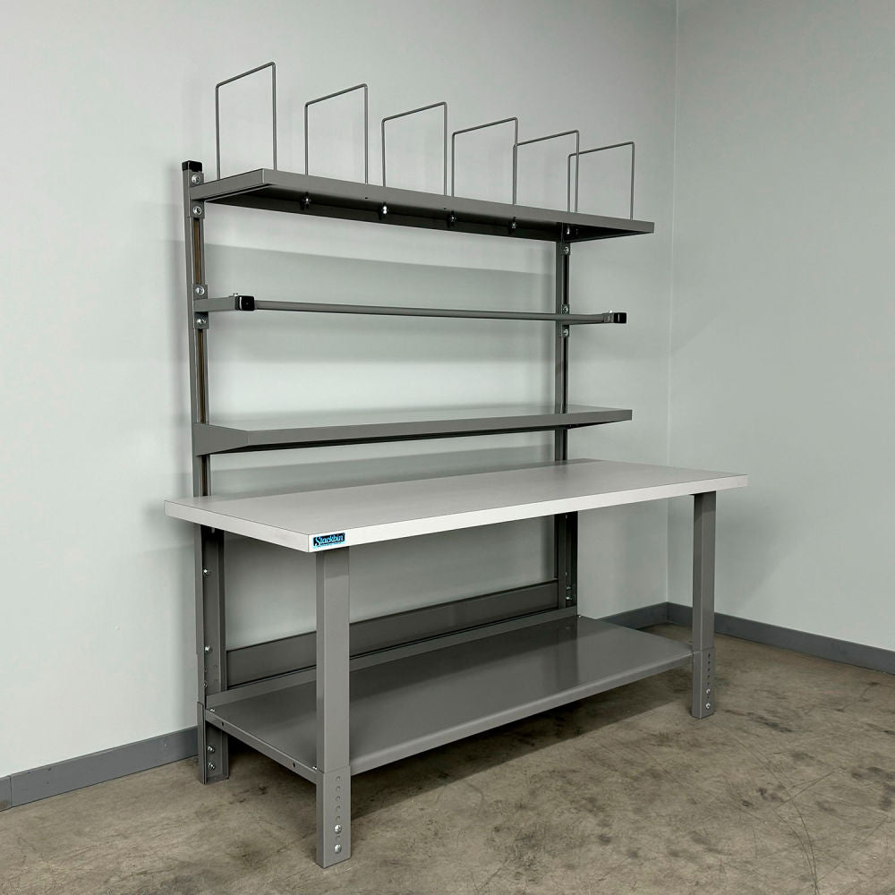 Stackbin Packing Workbench #8, 1-3/4" ESD Laminate Top, 60"W x 30"D, Gray