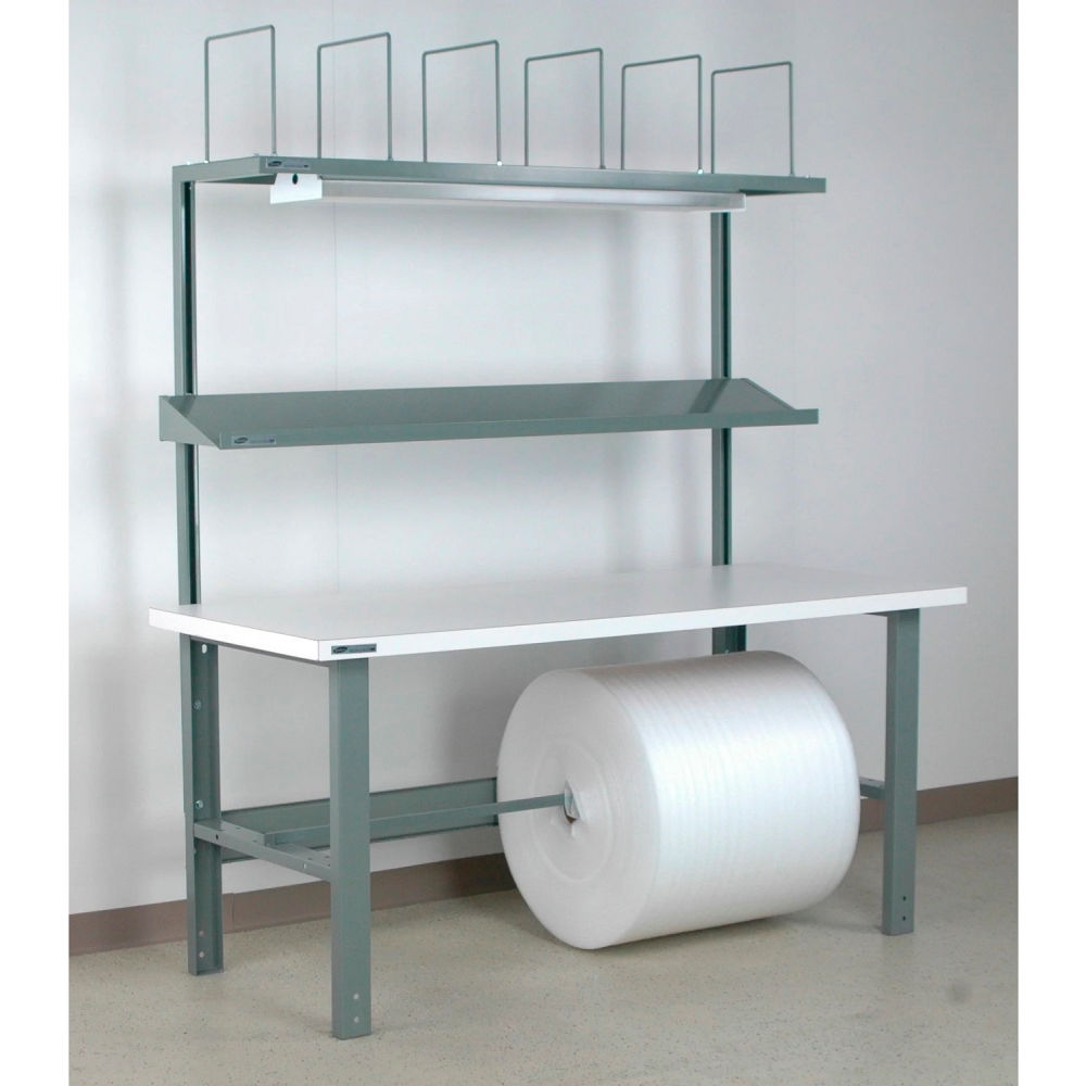 Stackbin Adjustable Height Packing Workbench, Laminate Square Edge, 72"W x 30"D