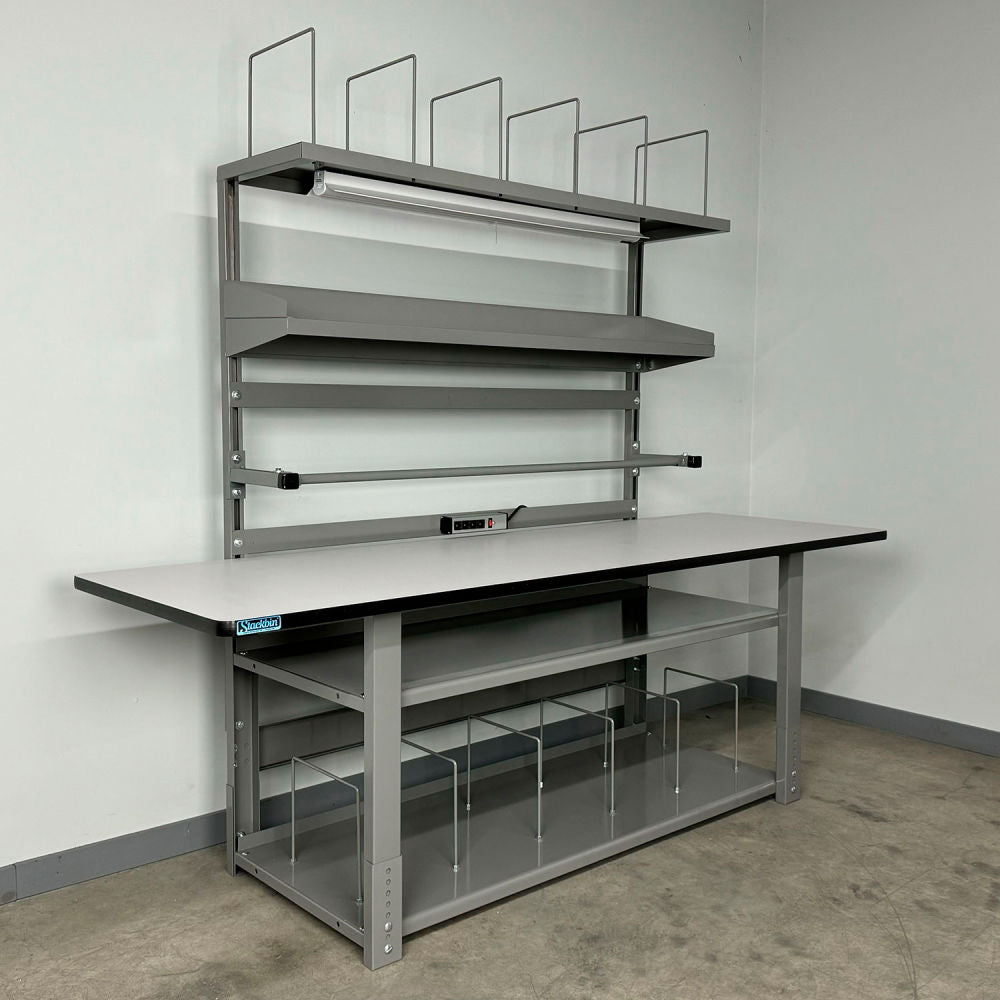 Stackbin Packing Workbench #1, 1-3/4" ESD Laminate Top, 96"W x 30"D, Gray