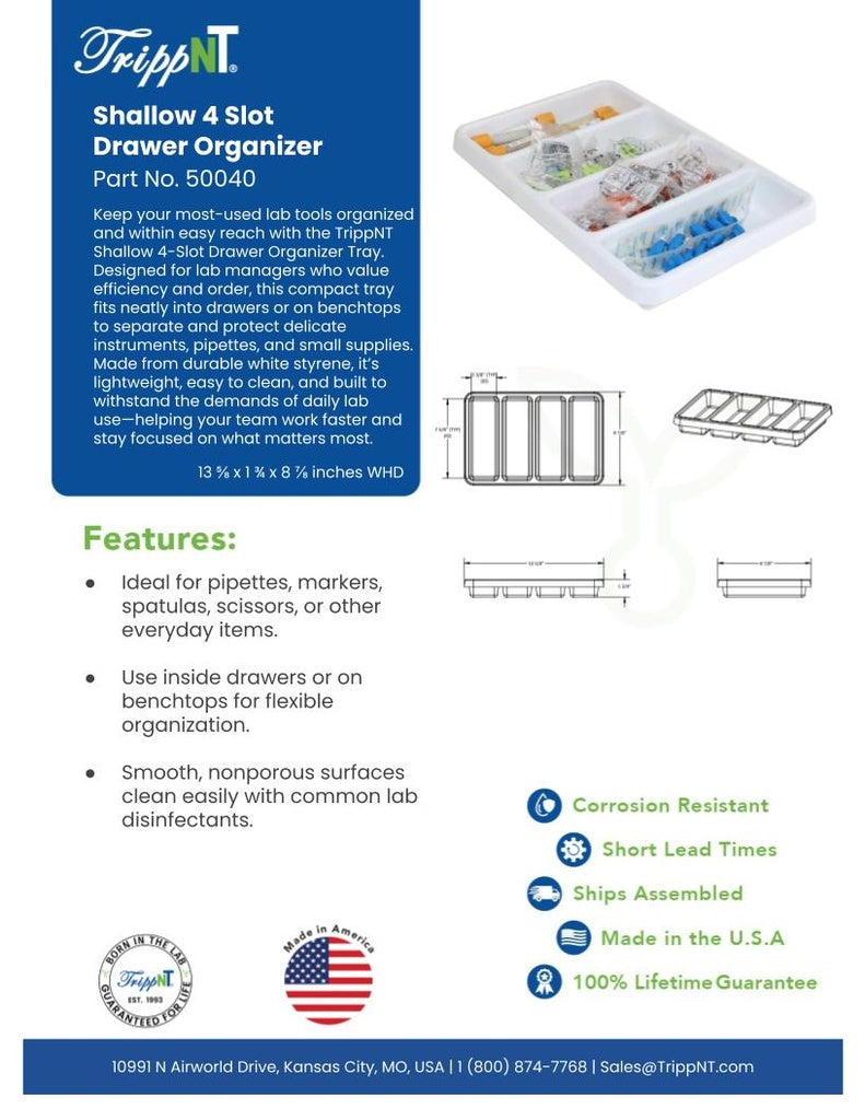 TrippNT 50040 Shallow Drawer Organizer Laboratory Environment Lifestyle Shot