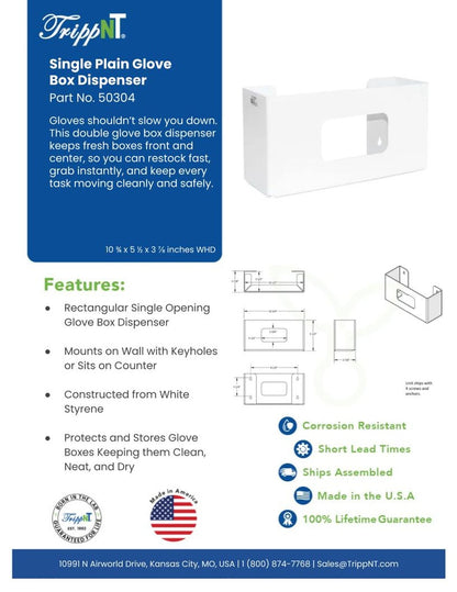 TrippNT 50304 Priced Right Single Plain Glove Box Dispenser - Clinical Wall Installation Lifestyle Shot