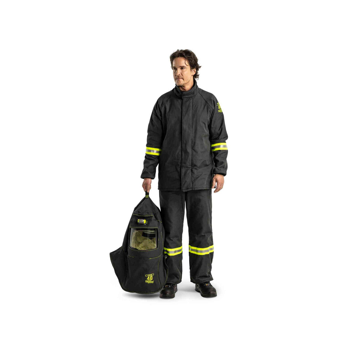 Oberon TCG 40 Cal Arc Flash Hood and Coverall Suit Set