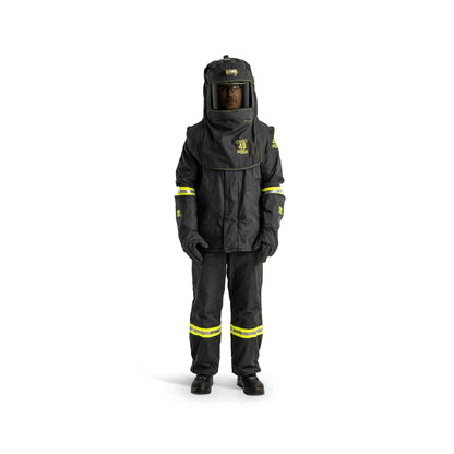 Oberon TCG 40 Cal Arc Flash Hood and Coverall Suit Set with HVS Hood Ventilation