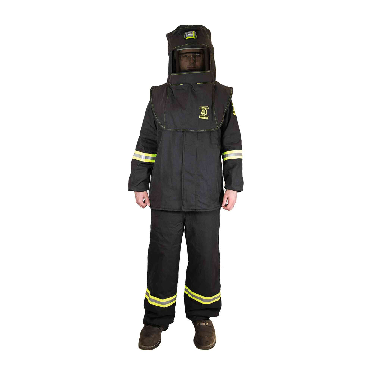Oberon TCG 40 Cal Deluxe Arc Flash Suit Kit with HVSL Hood Ventilation