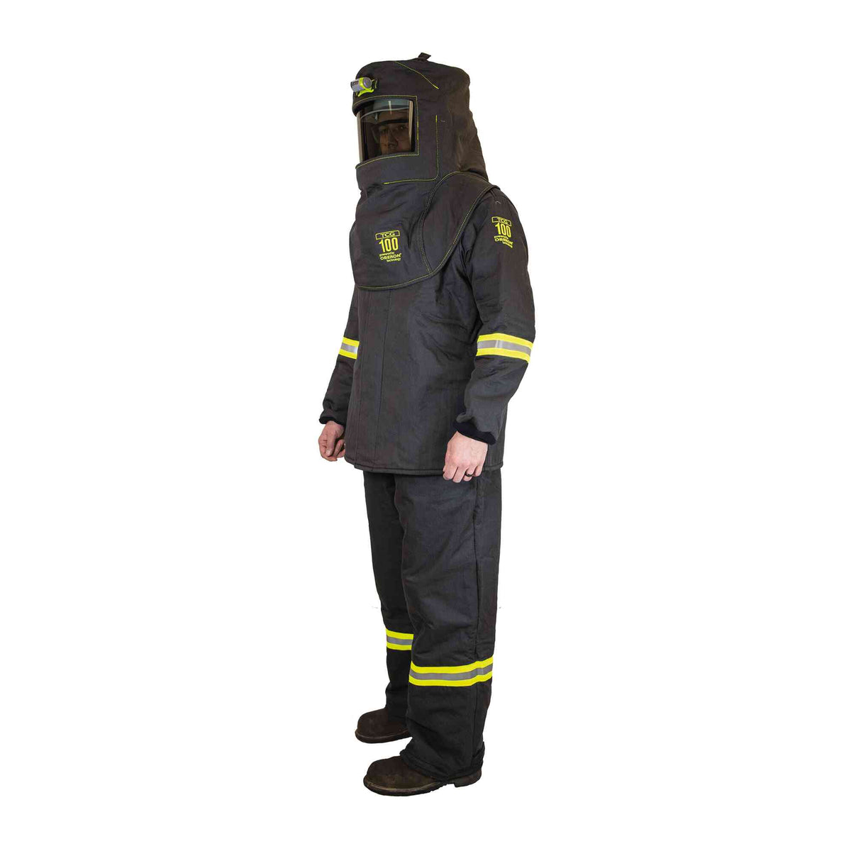 Oberon TCG 100 Cal Arc Flash Suit Set w/ Escape Strap, Light, and Vent
