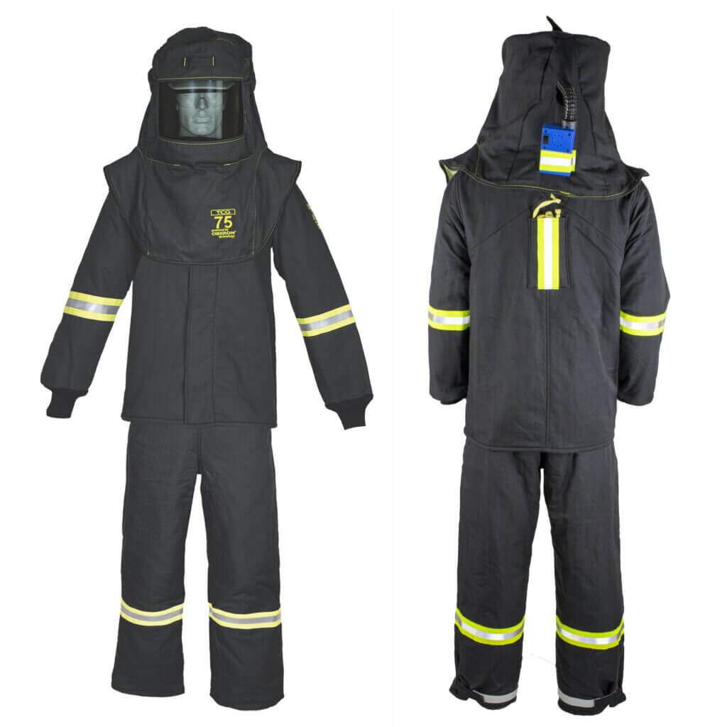Oberon TCG 75 Cal Arc Flash Kits w/ Escape Strap, Light and Vent with HVSL Hood Ventilation