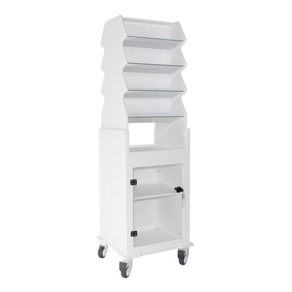TrippNT 53972 Tall Narrow Suture Cart Angled Shelves Suture Boxes Loaded View