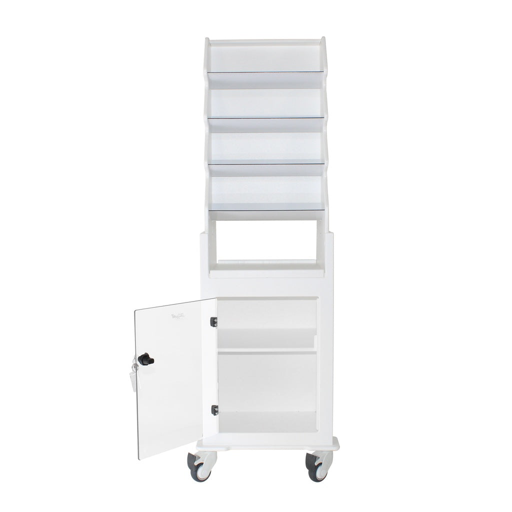 TrippNT 53972 Suture Cart Clear Lockable Bulk Storage Door Open Adjustable Shelf