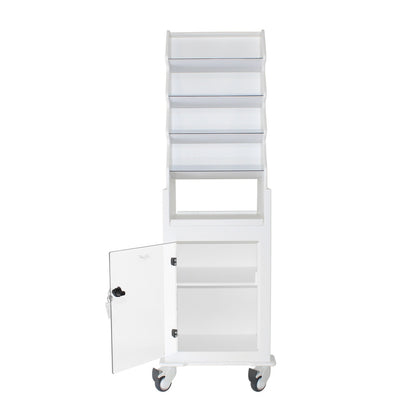 TrippNT 53972 Suture Cart Clear Lockable Bulk Storage Door Open Adjustable Shelf