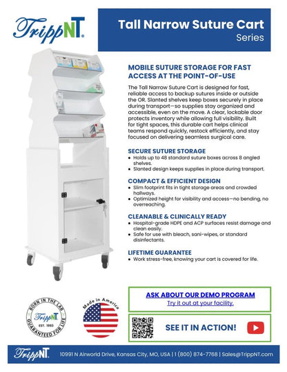TrippNT 54056 Suture Cart - OR Suite Suture Supply Management Lifestyle Shot