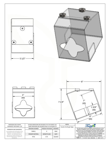 TrippNT 53999 — installation view under metal instrument shelf at point of use