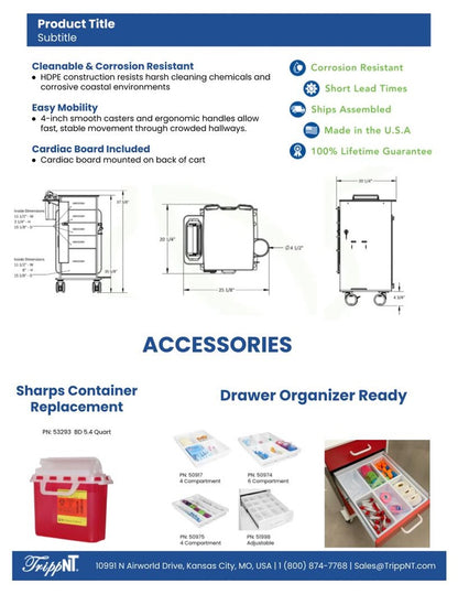TrippNT 53598 — family view showing Valor Mini alongside standard Valor crash cart configurations