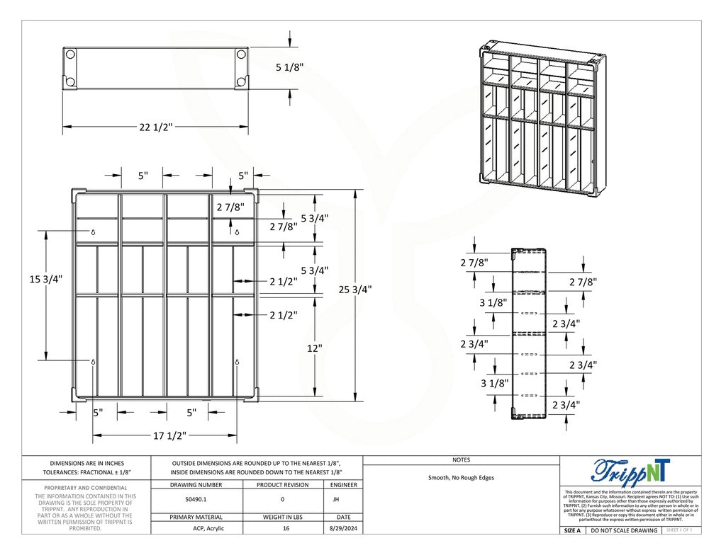 TrippNT 50490 Suture Cubby Pre-Drilled Mounting Hole Detail Side View