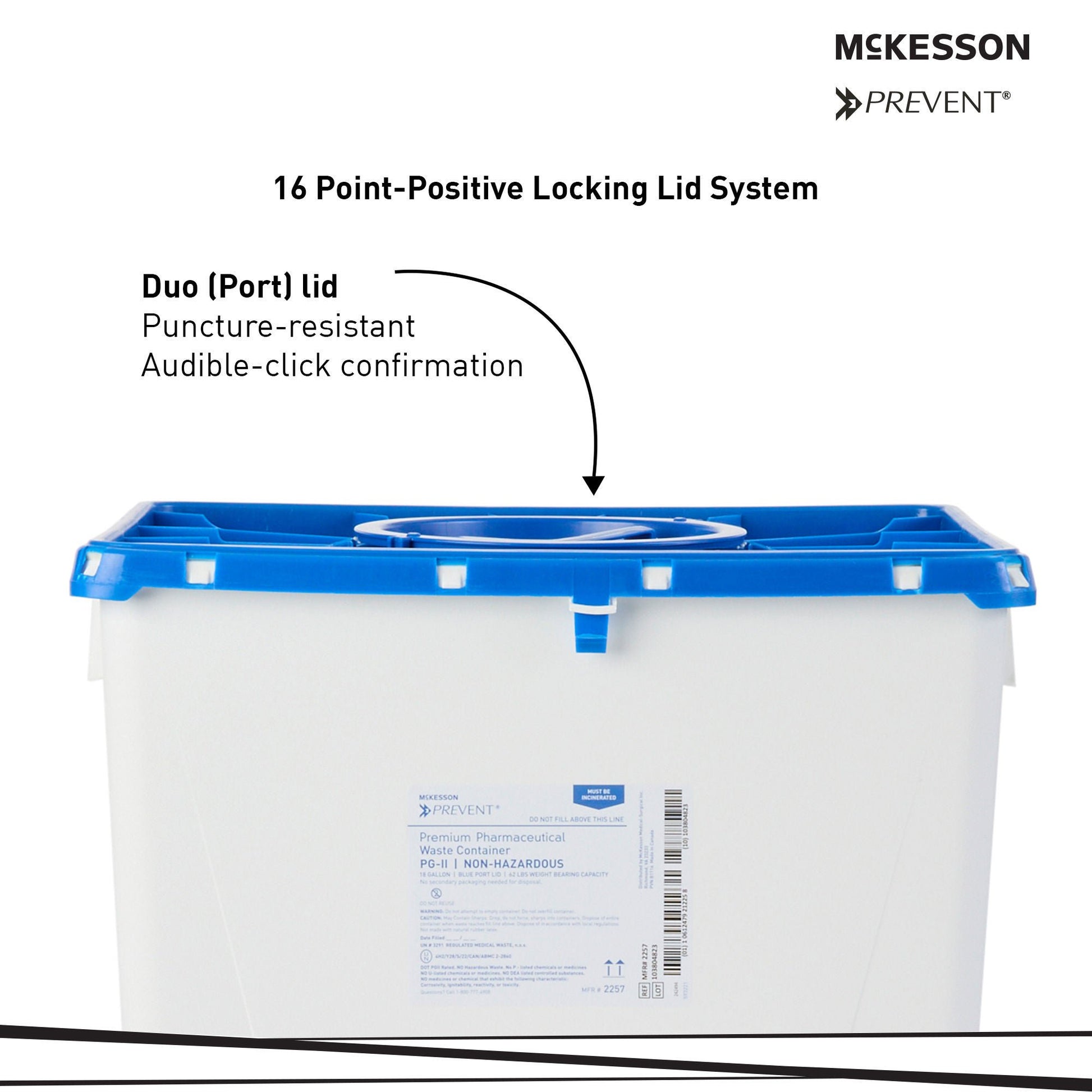 McKesson Prevent® Pharmaceutical Waste Container, Capacity