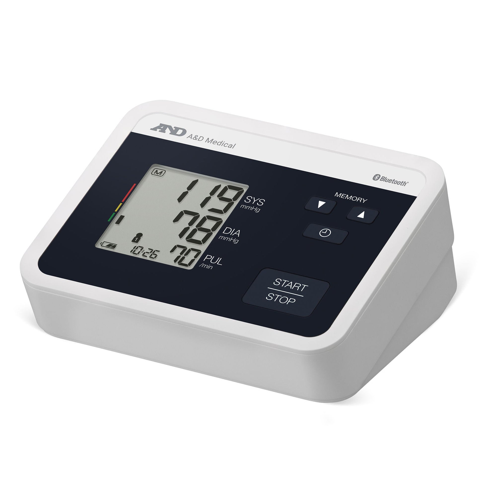 AND Home Automatic Digital Blood Pressure Monitor Wide Cuff Arm Nylon Cuff 22 to 42 cm Desk Model