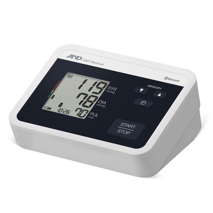 AND Home Automatic Digital Blood Pressure Monitor Wide Cuff Arm Nylon Cuff 22 to 42 cm Desk Model